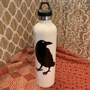 Raven Hydro Flask Bottle Narrow Mouth White Black